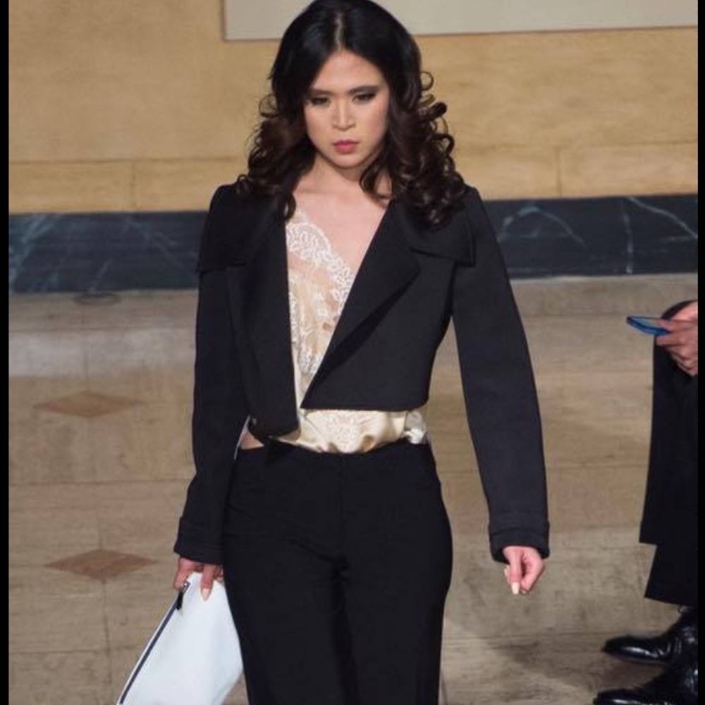 Cropped Black Double Breasted Jacket - image 3